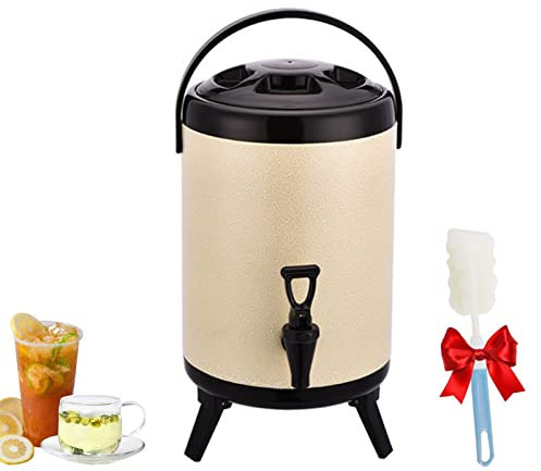 Wasserspender, Getränkespender, Edelstahl, Spender für Heiß- und Kaltwasser, Milch, Tee, Kaffeekanne, große Kaffeekannen, isolierter Behälter, hohe Kapazität, hält 10–12 Stunden warm, mit Reinigung