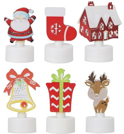 CPROSP 6x Candele Natalizie LED, Candele Tealight LED, Candela Luminosa Senza Fiamma, Luci Natalizie da Interno, Decorazioni Natalizie Belle, Sicure e Luminose per le Feste o per la Casa