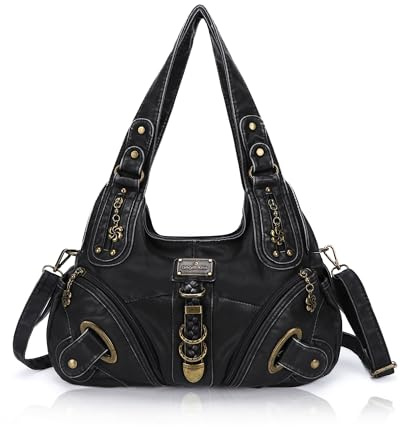 Angel Kiss Damen Schultertasche Hobo Tasche Umhängetaschen Schlusstaschen Henkeltaschen weiches PU Leder mit Reißver Handtasche Viele Fächer tolle tasche für Frauen