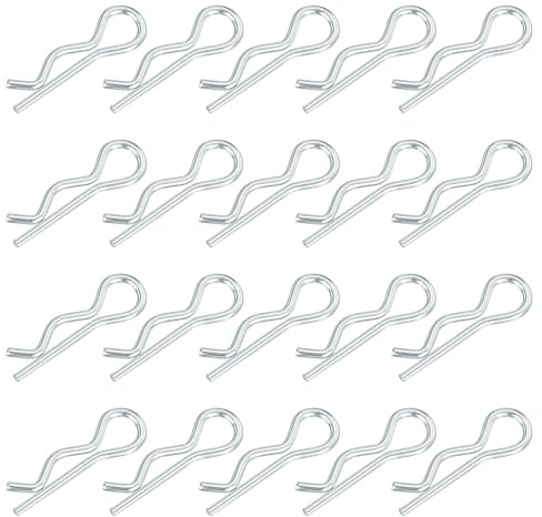 QUARKZMAN 1.2mm x 21mm Split Pins Spring Quick Release Trailer Cotter Pins Locking Pin R Clip Hairpin Carbon Steel Silver Tone 20pcs