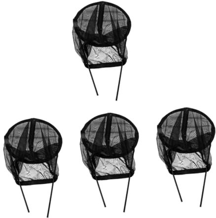 KONTONTY 4 Pièces Cage à Insectes Filet De Jardin Barrière Végétale Cage De Protection pour Plantes D'extérieur Filet Anti-Insectes Protecteurs De Plantes Élancés Black Maille Polyester