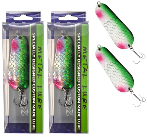 SEABUZZ Blinker Set 26,5g/7,5cm - Hecht & Barsch & Zander Angelköder | Metalllöffel Harte Köder - Drillingshaken - Spinner Angeln Set - Angel Spoon - Hechtköder - Barschköder - Köder