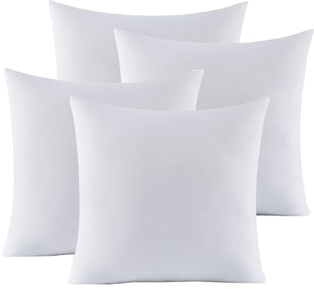 Sweet Home Collection 45 x 45 kuddinlägg – prydnadskuddset – kuddinlägg för dekorativa prydnadskuddar överdrag – mjuka och stödjande kuddar för soffa, soffa, säng eller stol, 4-pack – 45 x 45 cm