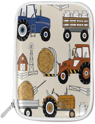 Federmäppchen, Traktoren, Bauernhaus, Autos, bunt, Auto-Reißverschluss, Schreibwaren, Reisetasche, Organizer, Kosmetiktasche, für Schule, Mädchen, Jungen, multi, Size：9(L)x5.5(W) inch, Federmäppchen