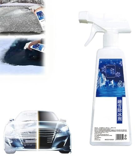 Schnell wirkendes Eisschmelzspray für Windschutzscheiben,300/500 ml Enteisungsspray für Autowindschutzscheiben,Enteisungsmittel für Autowindschutzscheiben,Schneespray für Fenster (500ml)
