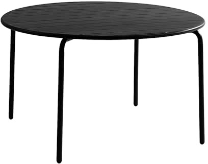 Vente-unique-Gartentisch rund - D. 110 cm - Metall - Schwarz - MIRMANDE von MYLIA