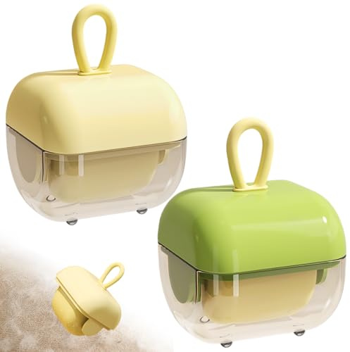 Alovez 2 Stück Fusselrolle Wiederverwendbar Waschbarer, Washable Gel Lint Roller Ball Tragbarer Tierhaarroller, Klebrige Reise Fusselrolle für Kleidung, Tierhaare, Teppiche