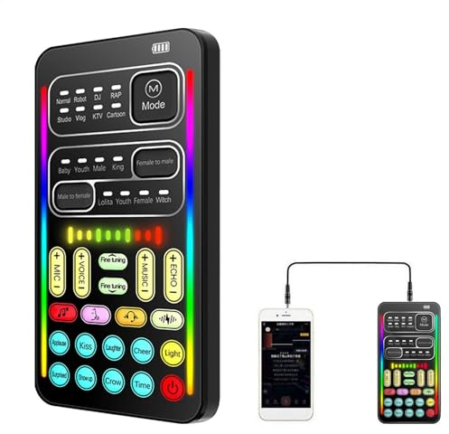 Appareil de Changement de Voix – Effets vocaux Multiples, modificateur | vocal portable | Modulateur vocal portable pour jeux, changement de voix réel en direct, petite carte son pour discuter en li