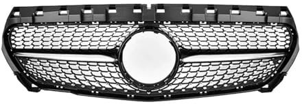 Front Kühlergrille Glänzend Schwarz Für AMG Stil Kühlergrill Für Benz Für CLA-Klasse W117 C117 X117 2013-2019 Chrom Schwarz Diamanten Stil Stoßstange Kühlergrill(Style B)