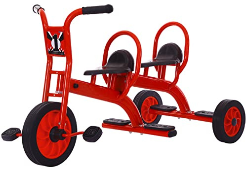 SUZEPER Preschool Kids Tricycle for Ages 3-8, Kindergarten Pedal Trike Toddler Bike, Daycare Playground Kids Balance Bike for Boy Girls Indoor/Outdoor Play Equipment(L 120cm(47.2in), Red)
