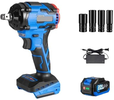 Avvitatore Elettrico Senza Spazzole Da 1000 N.m Utensili Elettrici Ricaricabili Senza Fili Da 1/2 Pollice A 3 Marce For Batteria Da 18 V Facile Da Usare(1 Battery-Set B)