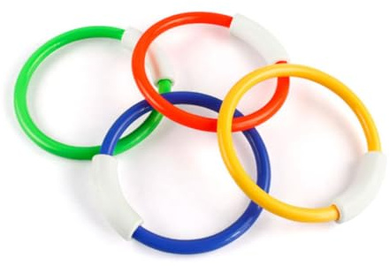 ibasenice 4pcs PVC Diving Rings for Flexible Pool Sinkers for Underwater Swimming Practice and Fun Safe Swimming Pool