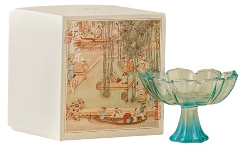 Juego de té chino fresco y exquisito de vidrio de 40 ml, azul cielo [caja]