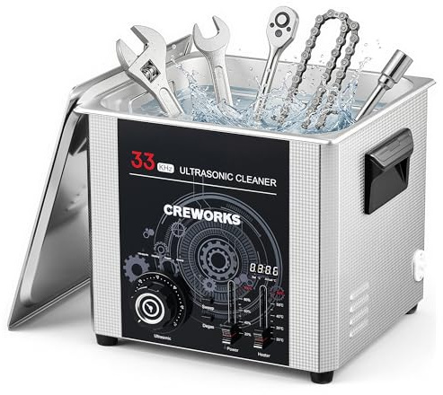 CREWORKS 15L Ultrasonic Cleaning 33kHz, Industrial Grade Ultrasonic Cleaning Machine with Sweep Technology, Adjustable Timer and Temperature, 360W Ultrasonic Cleaning 450W Heating Element