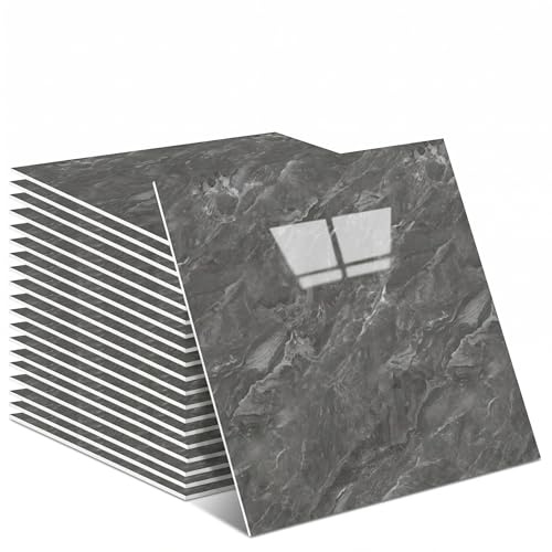 20 Pcs Self Adhesive Wall Tiles, 30x30cm Marble Effect Stick-On PVC Tiles, Waterproof and Heat-Resistant Kitchen Backsplash, Bathroom Wall Panels, Easy Peel and Stick Installation