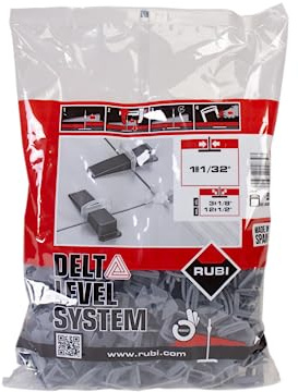 RUBI | Bride de Nivellement pour Carreaux | Bride de 1 mm pour Carreaux de 3 à 12 mm | Pour les formats de 30 x 30 cm | 400 unités | DELTA LEVEL SYSTEM Système de Nivellement