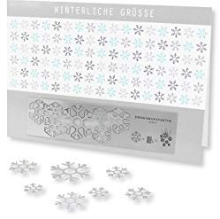 Skulpo Edelstahl Grußkarte - Pop Up Karte Weihnachten - Weihnachtskarten 3D Edelstahl Schneeflocken zum selber basteln - christmas cards Weihnachtskarte 3D Postkarte Weihnachten