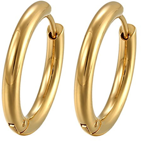 OIDEA Damen Ohrringe Creolen Gold: 20mm breit Herren Unisex Creolen aus Edelstahl Ohrschmuck Geschenk für Männer Frauen