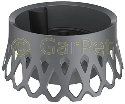 Plastia Grabschale Roseta mit Selbstbewässerung und Wasserüberlauf Friedhof Grab Vase Anthrazit Ø 40