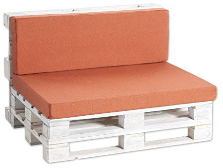 Gutekissen® Palettenkissen, Gartensofakissen, gefüllt mit Pulirethangranulateinlage, viele Farben und Größen (Rückenlehne 120x60, Orange)