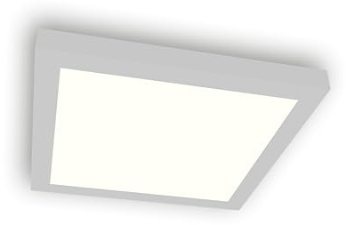 Lampenlux LED Aufbauleuchte Lumina Deckenlampe Warmweiß eckig IP20 (Weiß, 225x225mm)