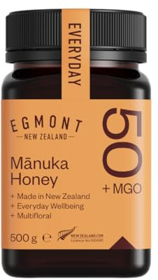 Egmont Honey Manuka-Honig MGO 50+ aus Neuseeland (500 g) | Roh & Nicht Pasteurisiert | Multifloral | Rückverfolgbar vom Bienenstock bis ins Glas | Zertifiziert | Nachhaltig hergestellt