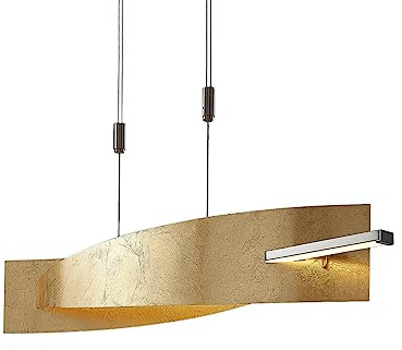 Lucande LED Pendelleuchte Goldoptik dimmbar, Esstisch Hängelampe höhenverstellbar 24W gesamt Esszimmerlampe Esstischlampe