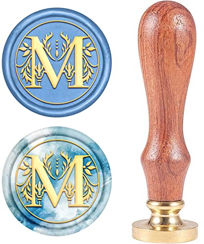 CRASPIRE Alphabet Initials Letter M Wax Sealing Stamp Removable Brass 25mm
