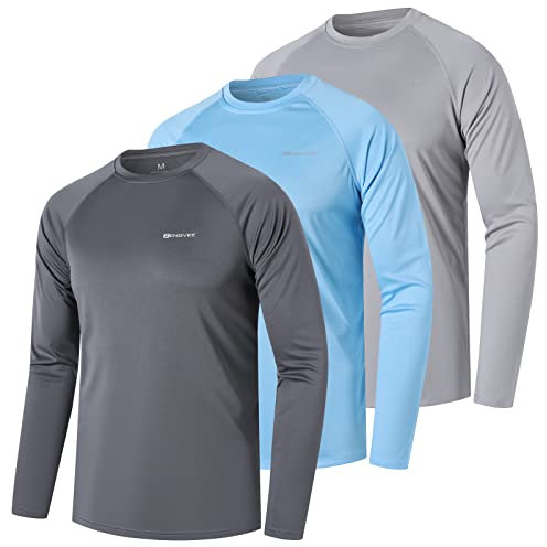 ZENGVEE 3 Piezas Camiseta Hombres Mangas Cortas Rash Guard de Protección UPF 50＋Secado Rápido Deportes Acuáticos Surf Natación Verano