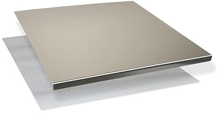 INOXLM Planche à Découper en Acier Inoxydable - Plan de Travail de Différentes Tailles Pour Cuisine, Bar, Restaurant - Avec Support Pour Pétrir