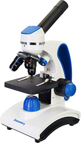 Discovery Pico Gravity Tragbares Lehrmikroskop Aus Metall Für Kinder Und Einsteiger Mit Farbigem Buch In Italienischer Sprache, Blau