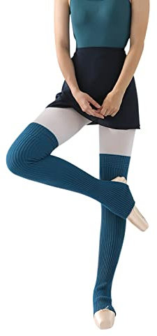 Beinstulpen Damen Stulpen Lang Strümpfe Overknee Ballettstulpen mit Fersenloch Stiefelstulpen Mädchen Beinwärmer Strick Stulpensocken Warm Beinstrümpfe Winter Herbst Kniestrumpf Ballett Tanzen Yoga