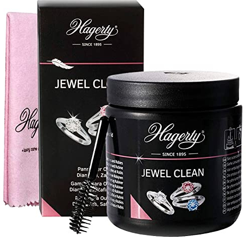 Hagerty Jewel Clean Nettoyant pour bijoux et pierres précieuses - Pot de 170 ml + bijou Cloth Chiffon Pulent 36 x 30 cm