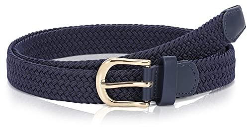 WHIPPY Stoffgürtel Stretchgürtel Elastik Flechtgürtel Geflochtener Elastischer Dehnbarer Gürtel für Damen Herren mit Goldschnalle Breite 2.5cm