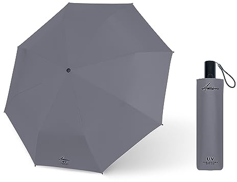 AMBRA Sturmfester Automatik Reise-Regenschirm mit UV-Schutz