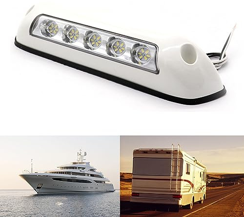 LED Awning Light, 8W 12V 24V Waterproof Wall Lamps Replacement for RV Canopy Porch Boat Caravan Trucks, Utility Light RV Exterior Lighting, 6000K, 8inch, White Light