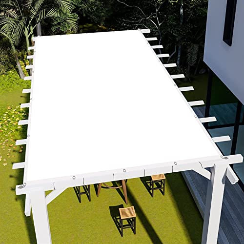 Markise 2,5 x 5 m, wasserabweisend, quadratisch, für Terrasse, Camping, Seilspannung, Markise, 98% UV-Schutz, Leinen inklusive Befestigungsseilen, weiß