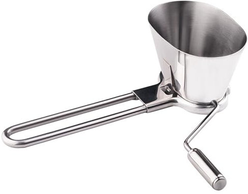 ulafbwur Vanilla Chopper Herb Mill Shredder Rotary Vegetable Grater Metal Handheld Grinding Accessories for Coriander Parsley Peppermint Easy to Clean Cutter Silver