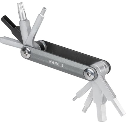 Topeak Nano 9 Werkzeug aus Aluminium und Stahl in der Farbe Schwarz Innensechskant-Schlüssel: 2/2,5/3/4/5/6/8 mm Größe: 6x2,2x1,3 cm, 15411003