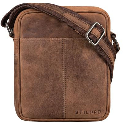 STILORD Jude Herren Umhängetasche Klein Leder Vintage Tasche Messenger Bag Herrentasche zum Umhängen Crossbody Bag Echtleder Schultertasche Männer Farbe:schwarz