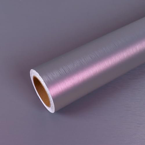 VEELIKE Brushed Lustre Purple Stainless Steel Wallpaper for Kitchen Appliances Dishwasher Fridge Refrigerator Wrap Covers 40 cm × 300 cm Waterproof Metallic Viny Wallpaper for Backsplash Countertop