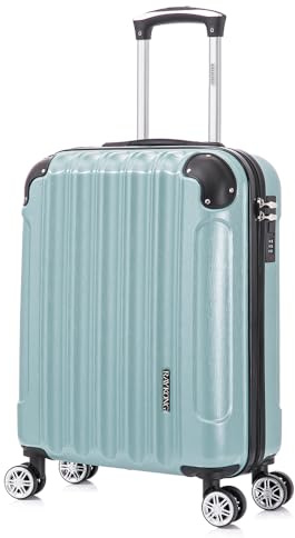 RAYKONG Valise Cabine 55x40x20cm (44L) Polycarbonate - Capacité Maximale - Serrure integrée - 20 Pouces - (RK04|Menthe)