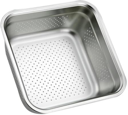 TOPBATHY Scolapasta Inossidabile Quadrato 30 Cm in Acciaio Inox Foro Drenaggio, Bacinella Per Lavare Frutta e Verdura, Grande Capacità Per Cucina Domestica e Buffet