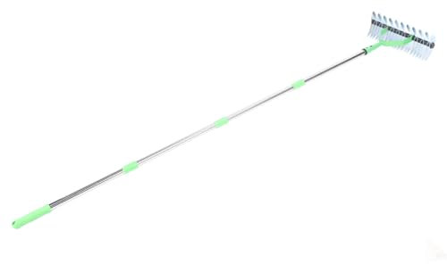 Reetharke, Dethatcher aus Legiertem Stahl Zum Entfernen von Abgestorbenem Gras, Rasen- und Gartengerät Zur Bodendüngung, 1 X Rechenkopf, 4 X Rechenstange, Geeignet für den Anbau