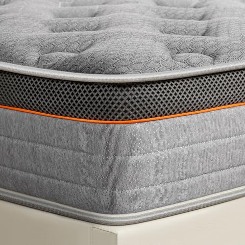 Good Nite Double Mattress 4ft6, 10 Inch Memory Foam Pocket Sprung 135x190cm, Breathable 9-Zone Support with Reinforced Edge and Reduced Motion Transfer for Couples, Main Bedrooms and Guest Rooms, Grey