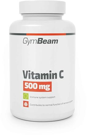 GymBeam Vitamina C Pura 500mg, in Pratiche Capsule, Supporta il Sistema Immunitario e Nervoso, Riduce Stanchezza e Fatica, Promuove la Produzione di Collagene, la Salute di Ossa e Cartilagini