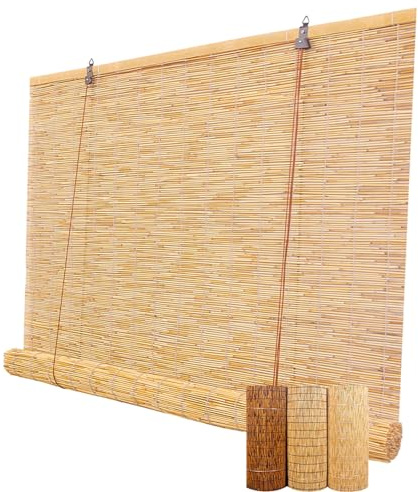 Tenda a Rullo Reed - Tende Naturali in Bambù per Finestre, Tende a Rullo per Esterno per Patio, Tenda Romana, Tende da Esterno