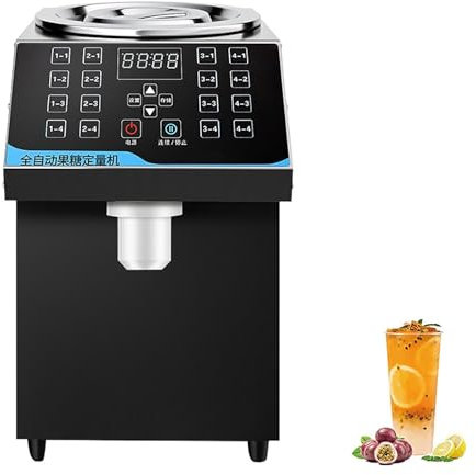 ERICAT Commercial Fructose Machine, 8.5L Automatic Fruit Powder Dispenser with LED Control Panel, 16 Groups Fructose Outlet and Intelligent Sugar Shortage Alarm, for Making Coffee, Juice, Milkshake