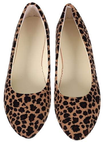 ANDRESLAD Zapatos con estampado de leopardo Zapatos de noche para mujer con tacones Planos Zapatos casuales Zapatos de mujer Mocasines Mujer Adiletten Zapatos de leopardo para zapatos, Khaki Leopard
