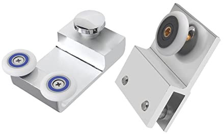 Rouleaux de porte de douche, rouleaux de porte coulissante supérieure, roulettes de remplacement, porte coulissante de salle de bain (Double)(Double)